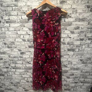 EUC New York & Company Floral Printed Midi Dress Size 6